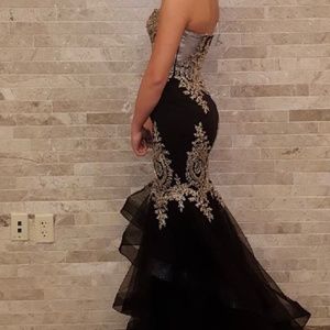 Black & Gold Prom Dress